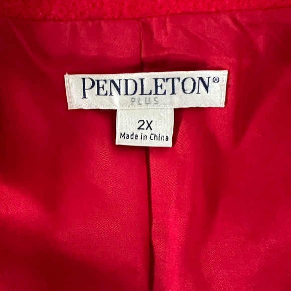 Vintage Pendleton Size 2X Women's Blazer Red 100% Wool Pockets Career Jacket - Picture 4 of 9